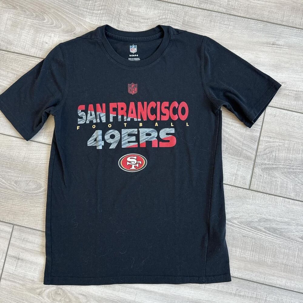San Francisco 49ers Crewneck Black Cotton Short Sleeve T-Shirt NFL, size small
